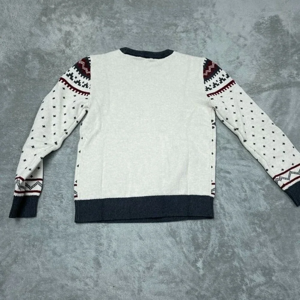 Lands End Family Holiday Sweater Kids Size S 7/8 Winter Fair Isle a0784